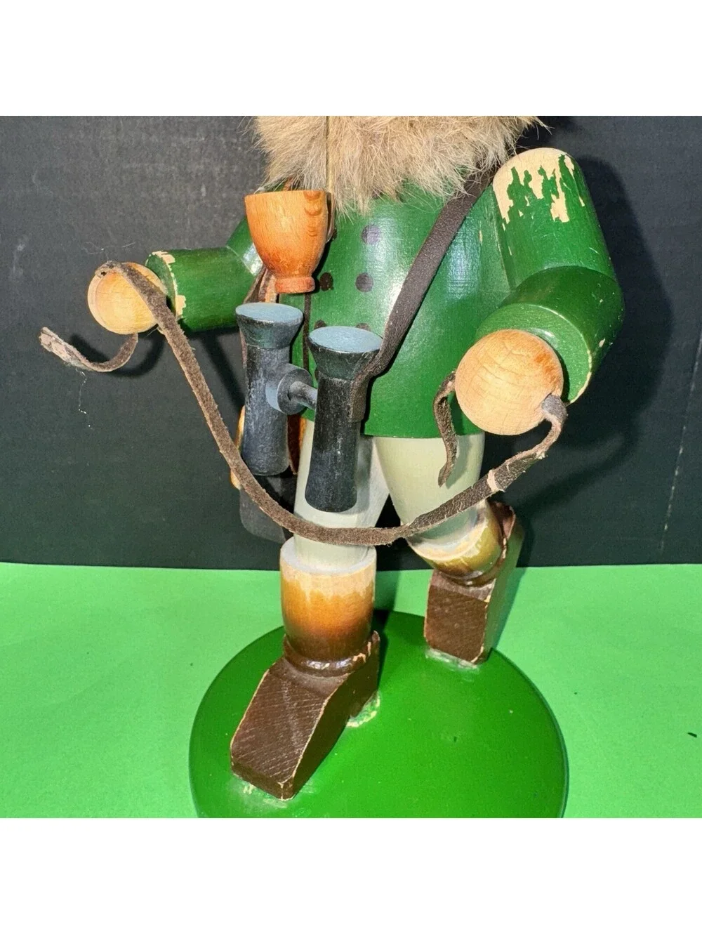 Vintage Steinbach Volkskunst Smoker Figurine Hunter West Germany 9.5” Wood